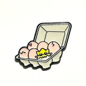 Pokemon Inspired Togepi in an Egg Carton Fan Made Enamel Pin Lapel Pin